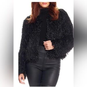 Donna Saylers Fabulous Furs Hit The Lights Metallic Jacket In Black Sz 3x NWT